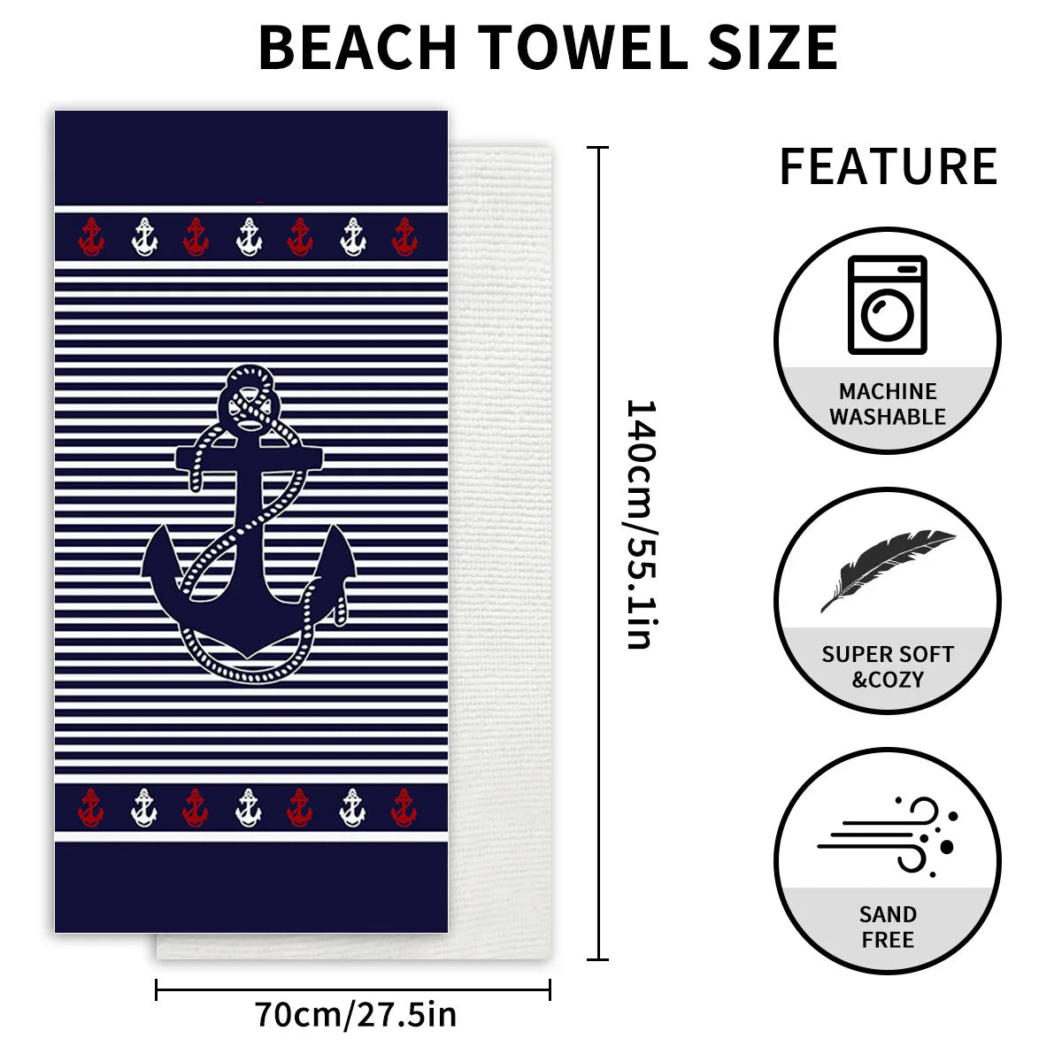 Microfiber Beach TowelLarge Quick-drying sunscreen for Adults  Absorbent Bath Towel Travel Swimming Pool Towel outdoor