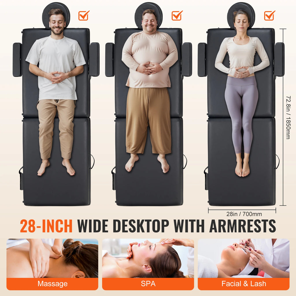 Portable Folding Massage Table with Adjustable Height | 24 or 28 Inch