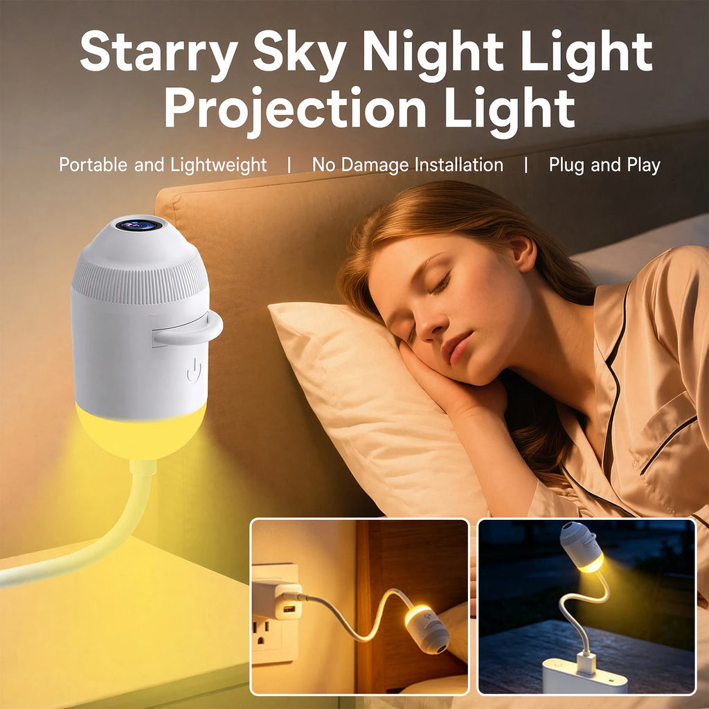 USB Galaxy and Ocean Projection Night Light with Flexible Arm