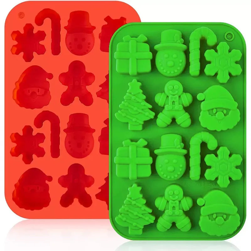 Christmas Silicone Mould - 12 Cavity Tray for Chocolate, Cake & Ice