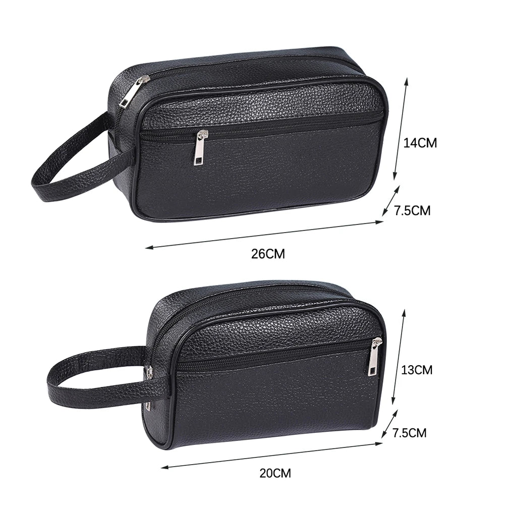 Travel Mens Toiletry Bag PU Leather Women Cosmetic Necessaire Case Waterproof Ladies Makeup Bag Beauty Wash Pouch Handbag