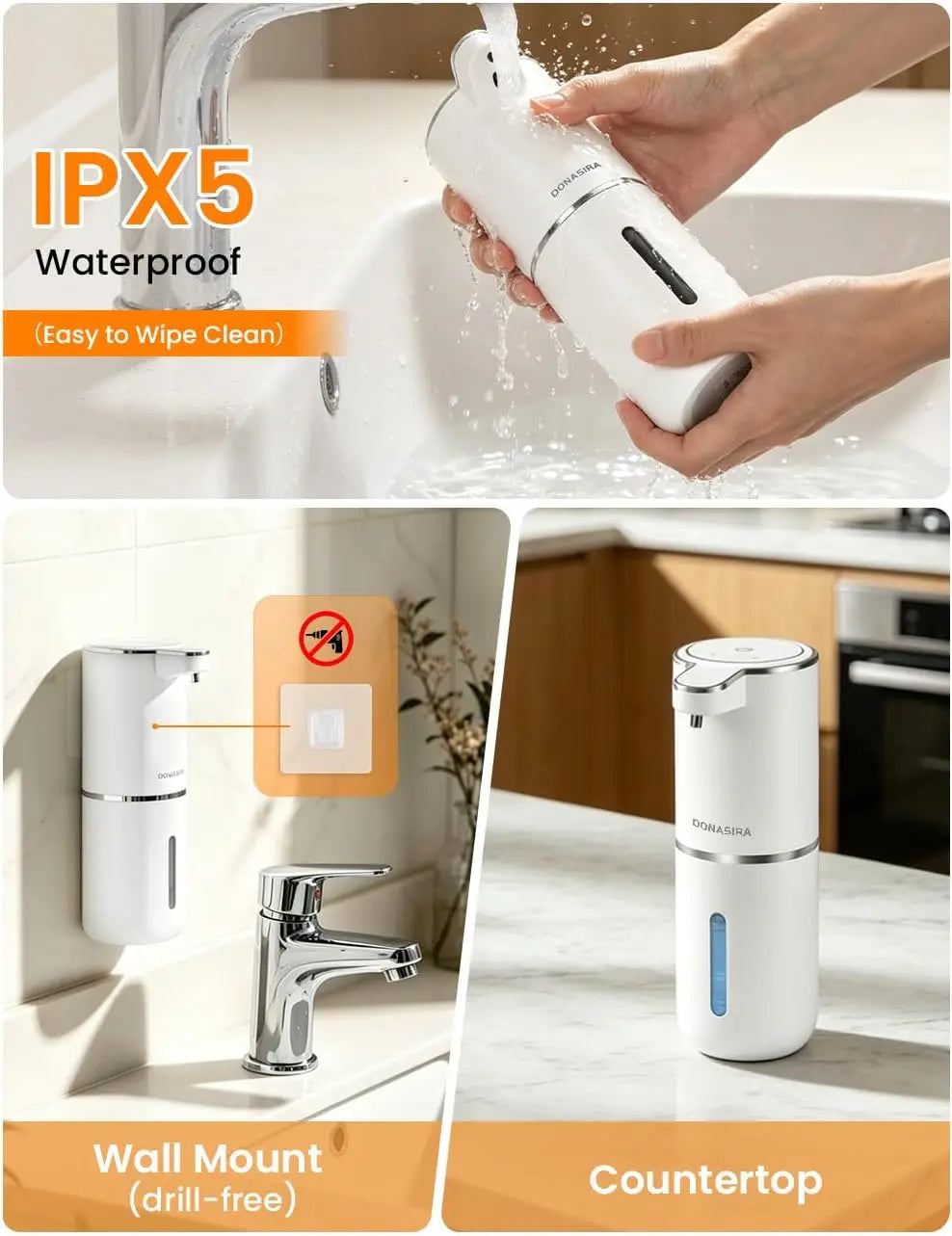 380 ml Touchless Soap Dispenser, Foam or Gel Options