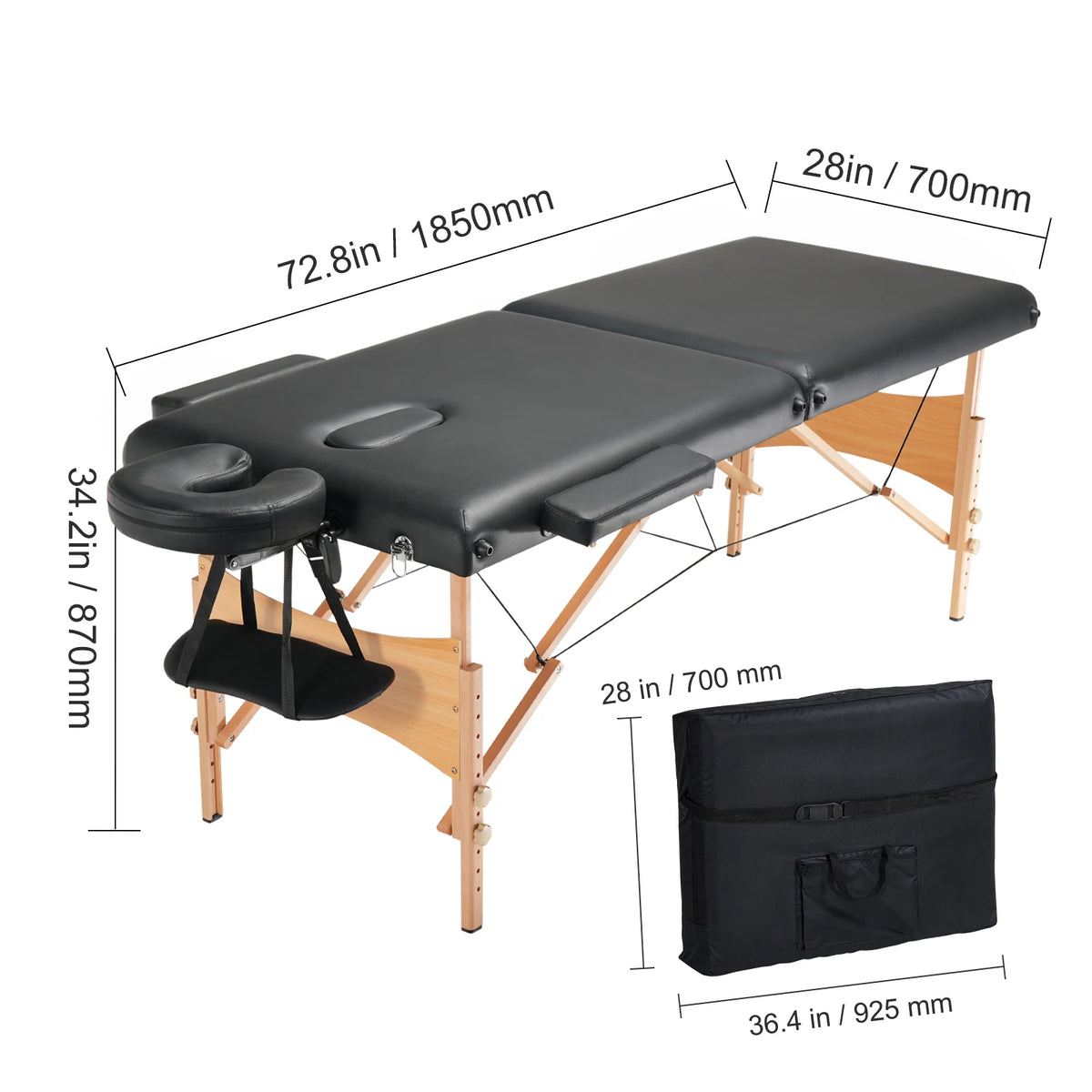 Portable Folding Massage Table with Adjustable Height | 24 or 28 Inch