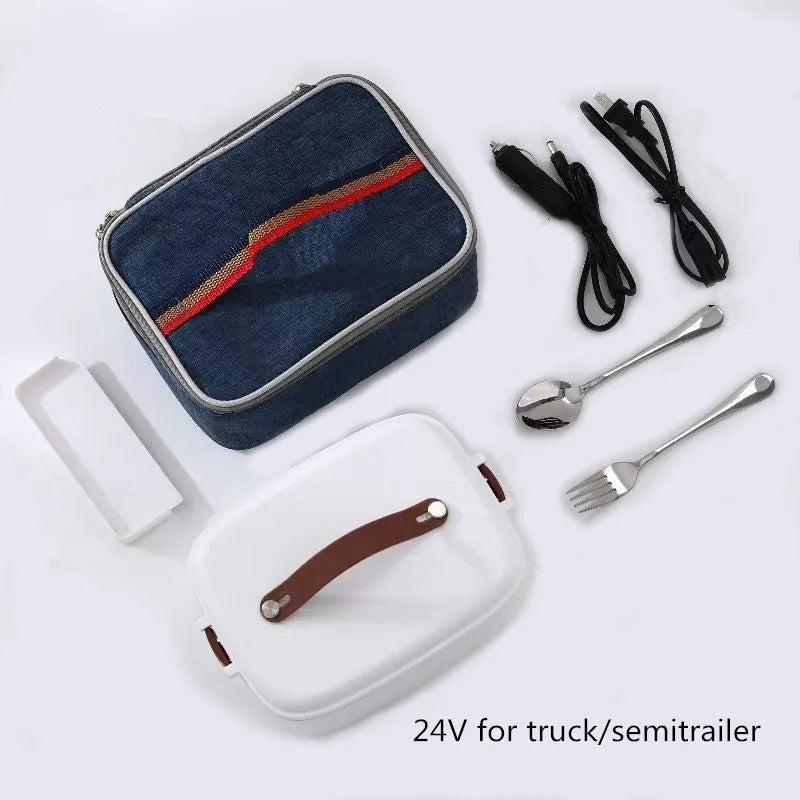 Electric Heated Lunch Box for Home & Vehicle Use – 12V/24V