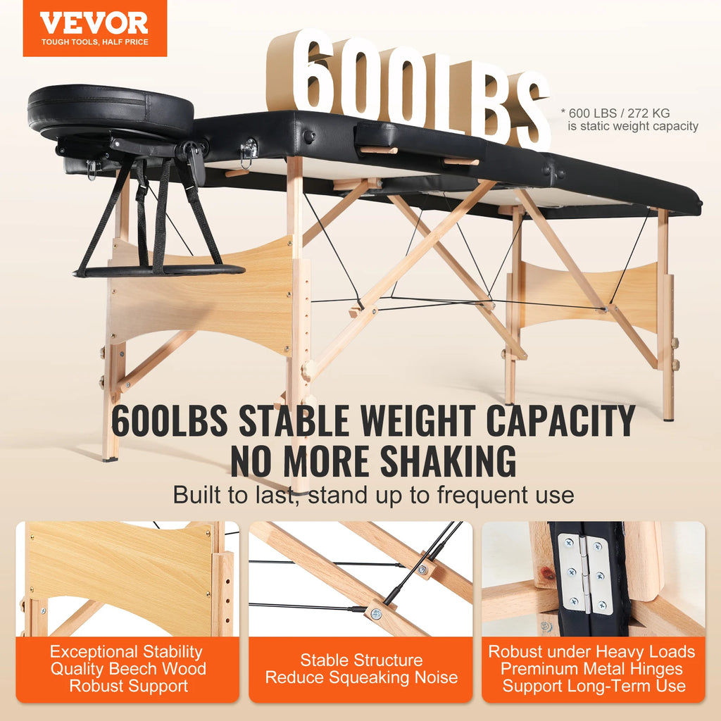 Portable Folding Massage Table with Adjustable Height | 24 or 28 Inch