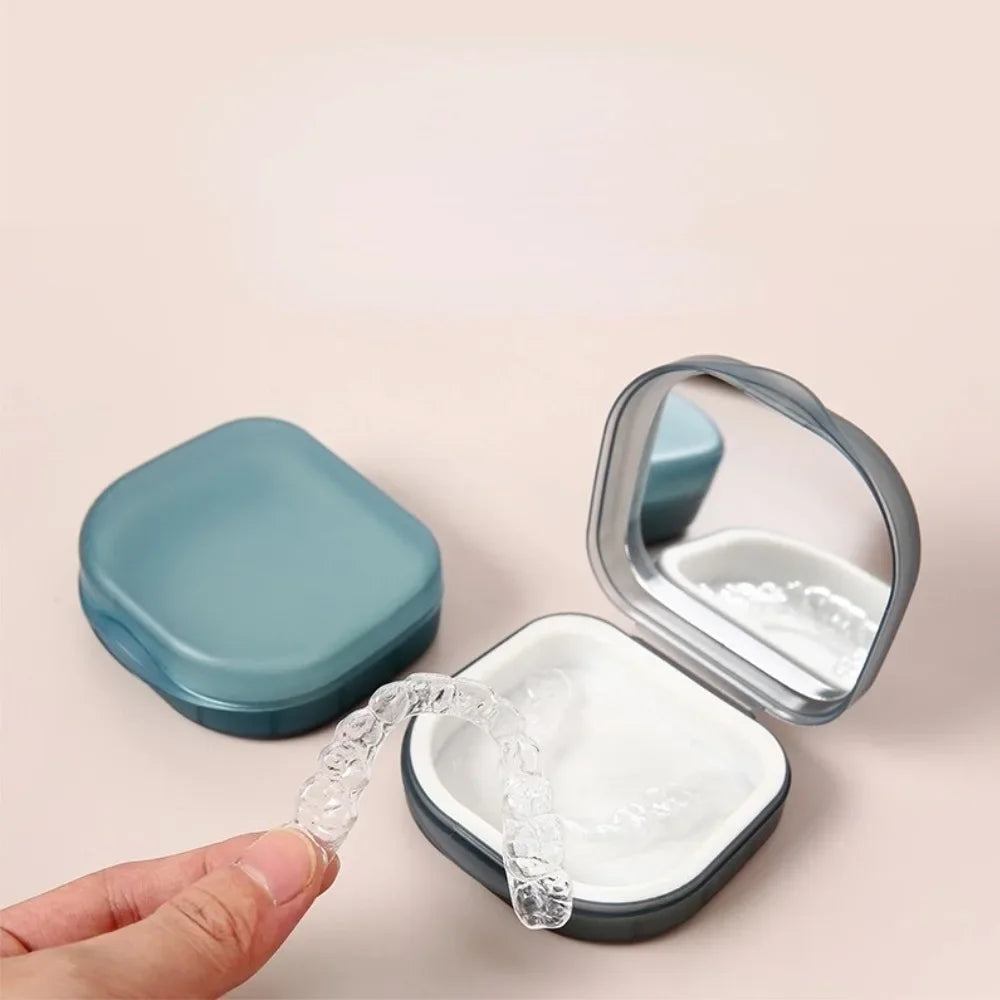 Teeth Retainer Storage Box Invisible Braces Case Multifunctional Dental Mouthguard Holder Portable Travel Orthodontic Container