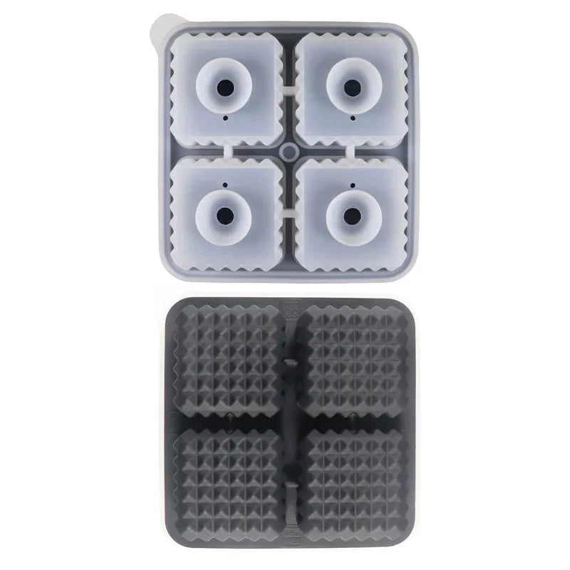 Silicone Ice Ball Mould with Lid - Round & Square Whisky Ice Tray