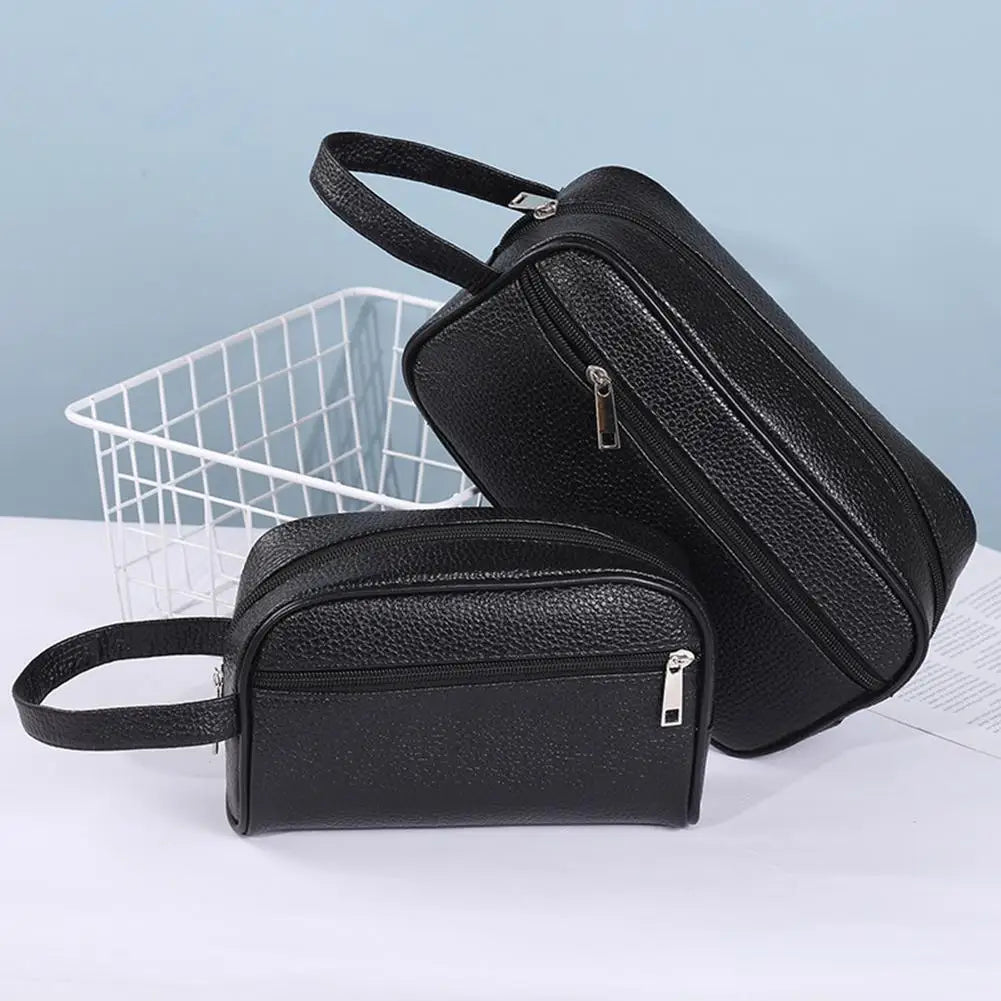 Travel Mens Toiletry Bag PU Leather Women Cosmetic Necessaire Case Waterproof Ladies Makeup Bag Beauty Wash Pouch Handbag