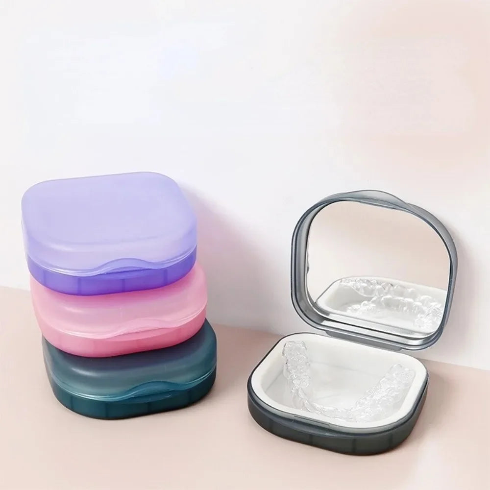 Teeth Retainer Storage Box Invisible Braces Case Multifunctional Dental Mouthguard Holder Portable Travel Orthodontic Container