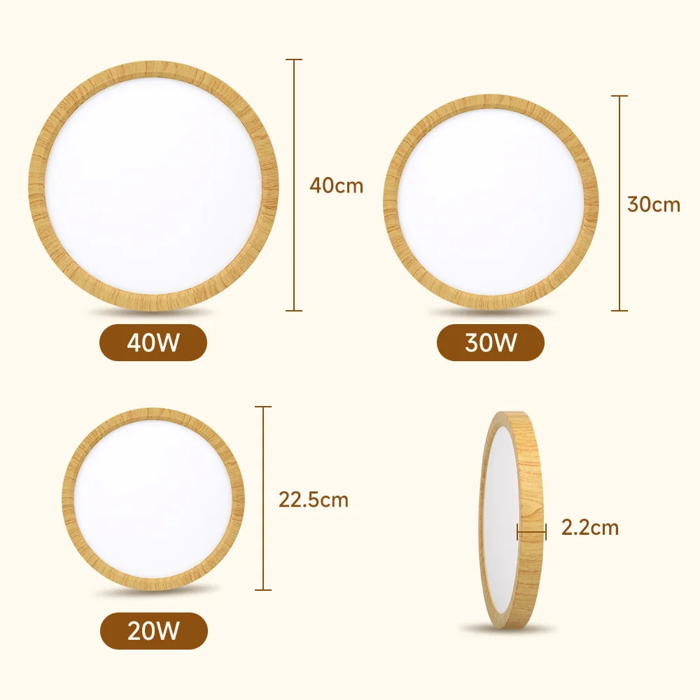 Ultra-Slim LED Ceiling Light – 3 Colour Temperatures, 20W/30W/40W, Round Flush Mount