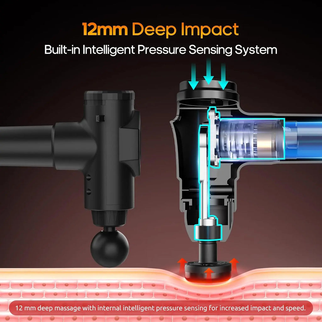 Rechargeable Massage Gun with Heated Head and 7 Attachments