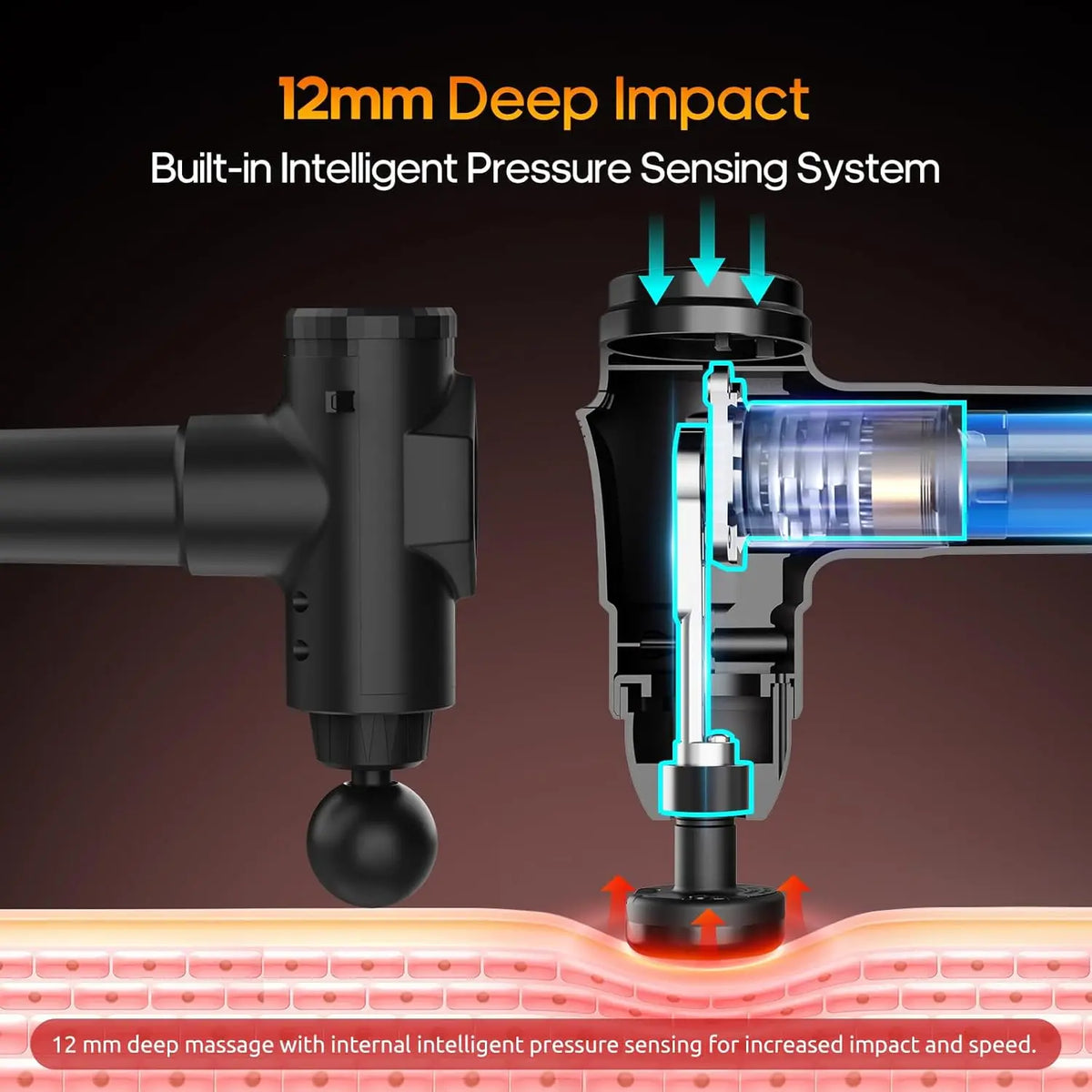 Rechargeable Massage Gun with Heated Head and 7 Attachments
