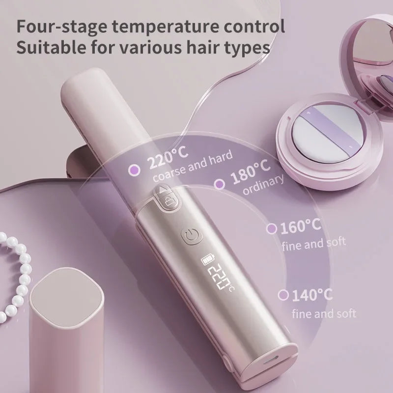 Cordless Rechargeable Hair Straightener Brush