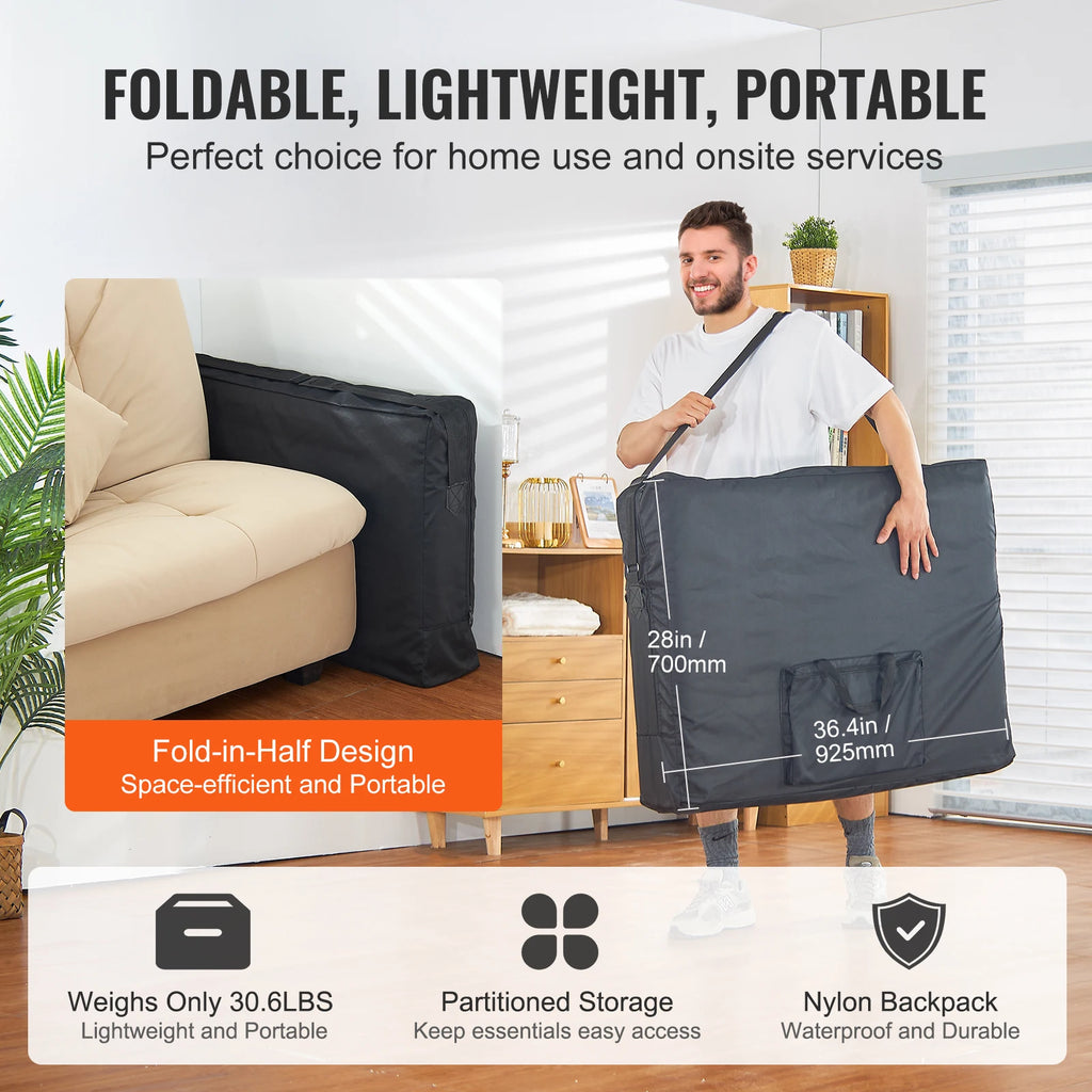 Portable Folding Massage Table with Adjustable Height | 24 or 28 Inch