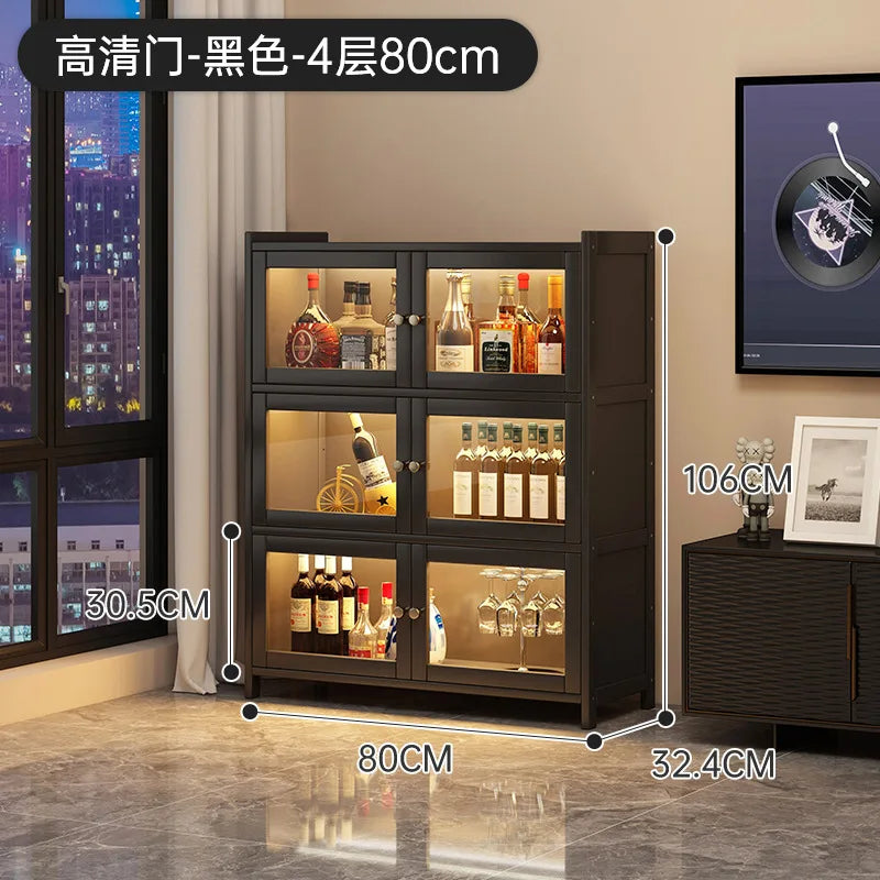 Wine cabinet against the wall Locker Living room Household Baijiu red wine large capacity acrylic transparent storage cabinet