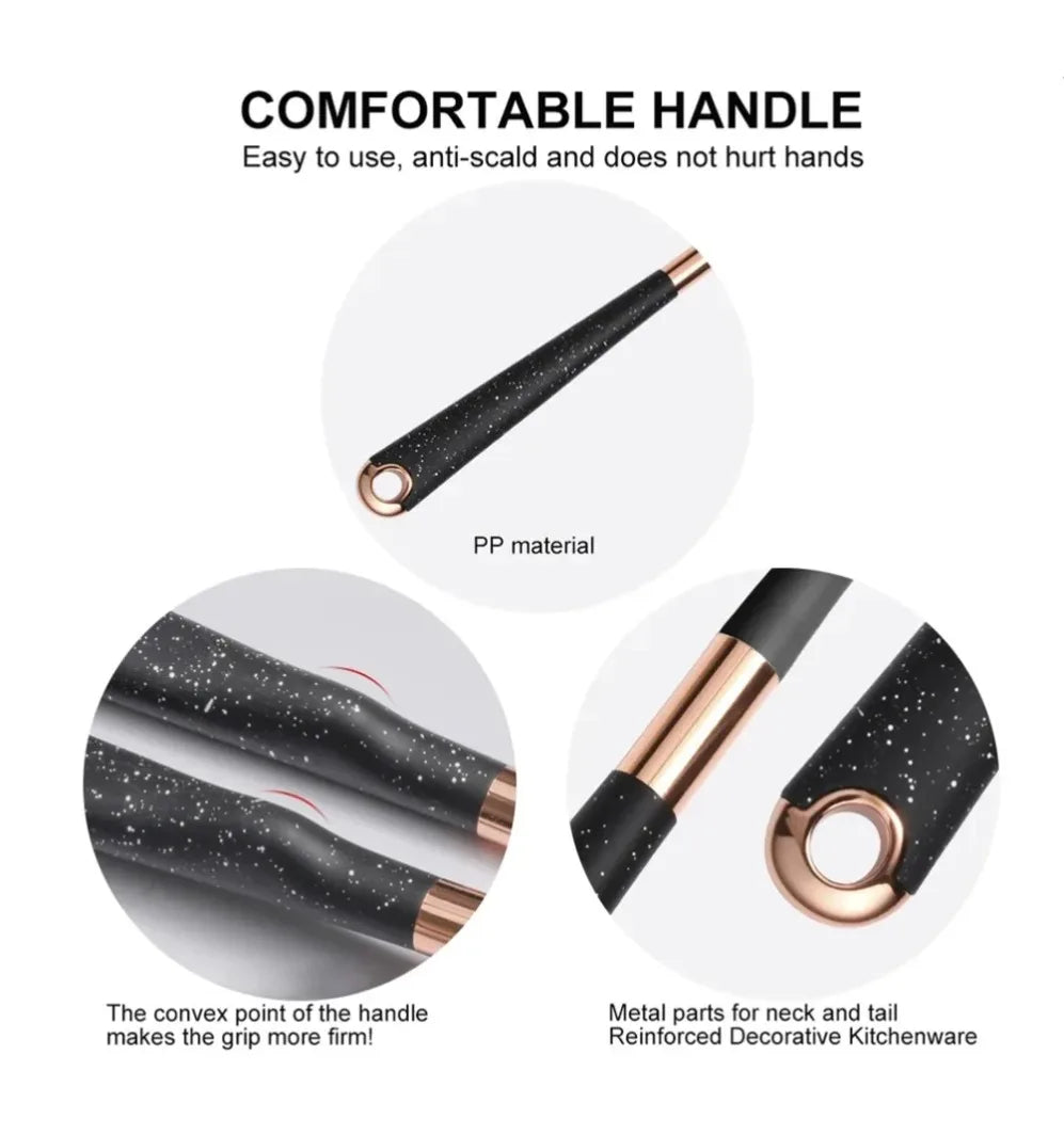 Silicone Kitchen Utensil with Rose-Gold-Tone Handle – Choice of Style