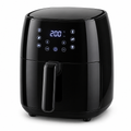 Generated black 6L digital air fryer hero image on a white background