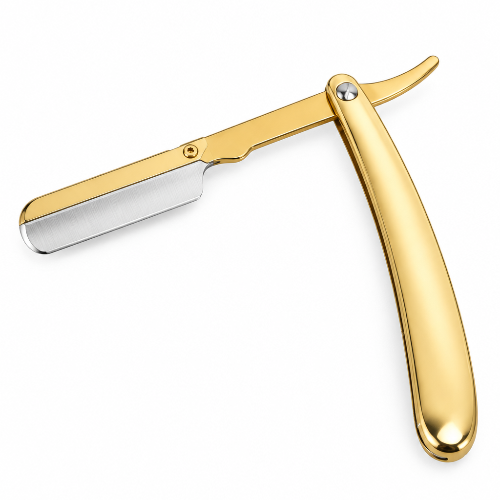 Gold Folding Straight Razor Hero