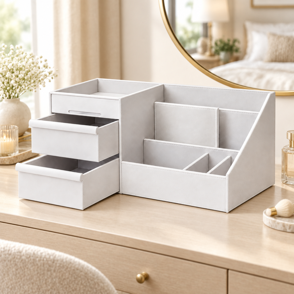 Lifestyle image of the makeup organiser in an elegant room