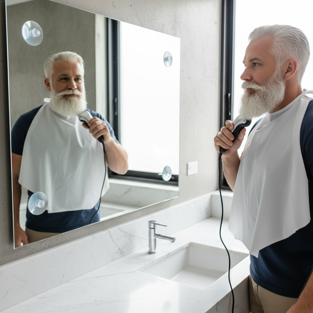 Men's Beard Shaving Bib Lifestyle