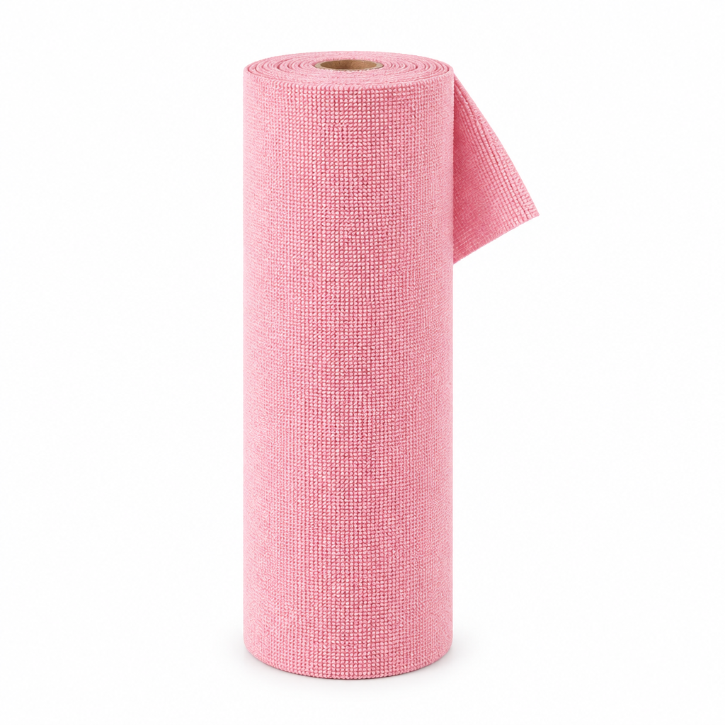 Pink microfibre roll hero on white