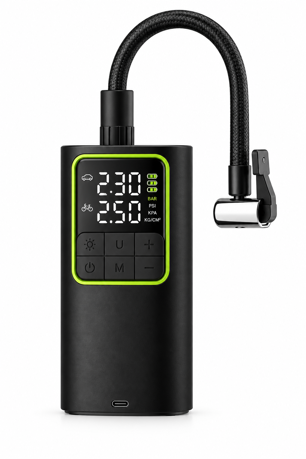 Portable digital tire inflator hero image, white background