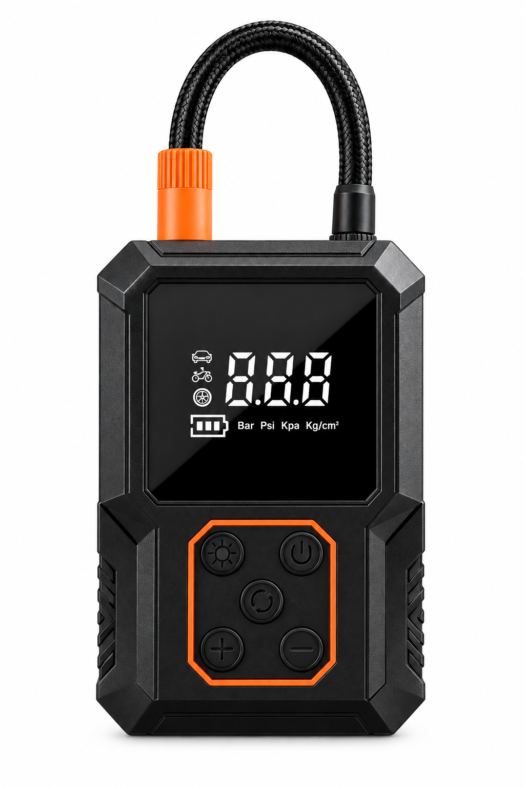 Portable tire inflator hero image, white background