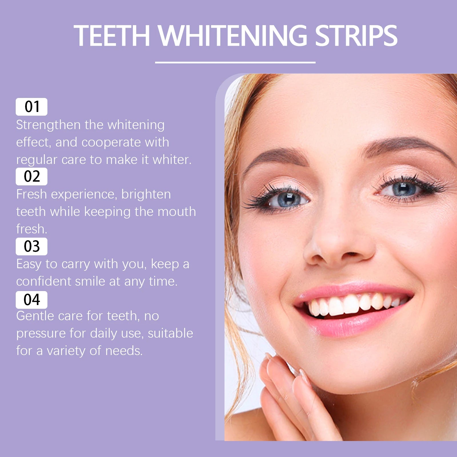 Purple Teeth Whitening Strips Bleaching Stains Remove Oral Whitening Supplies Tooth Stickers Remove Stains Care Stripes