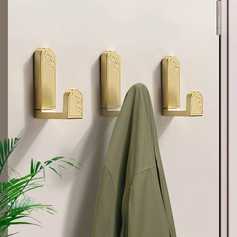 Metal No Drill Wall Mounted Coat Hooks Door Back Coat Hanger Clothes Hat Rack for Entryway Multifunctional Bathroom Towel Hook