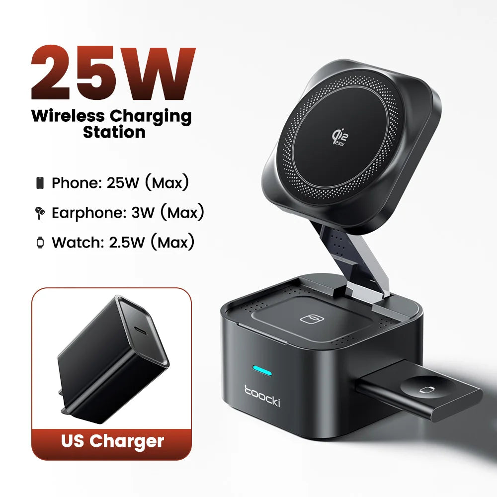 Toocki GY-W24 3-in-1 Wireless Charging Stand, Up to 25W