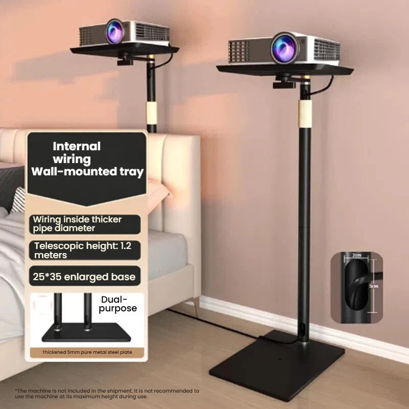 Portable Projector Floor Stand Adjustable Height Projector Tray Mount Stable Base Projector Support Bracket for Home Cinema