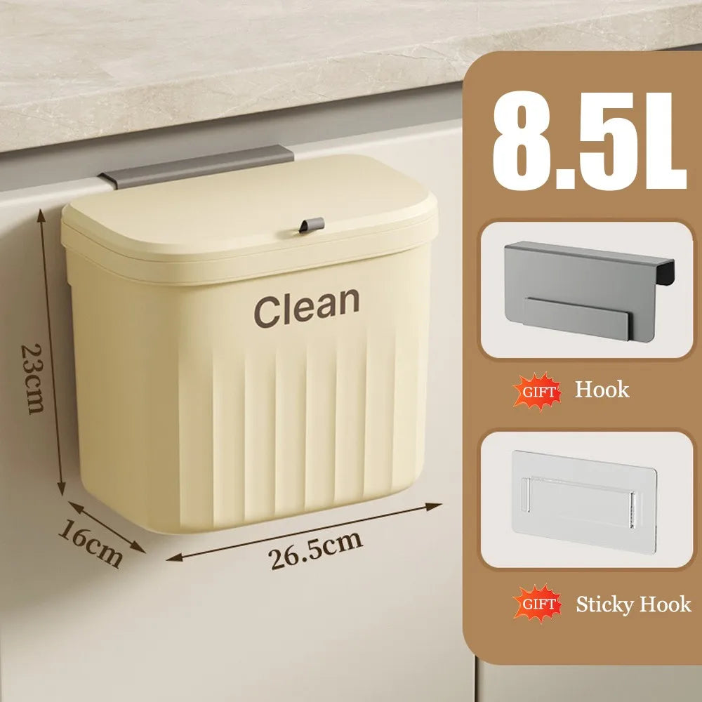 Hanging Kitchen Cabinet Bin with Lid, 8.5L or 12L