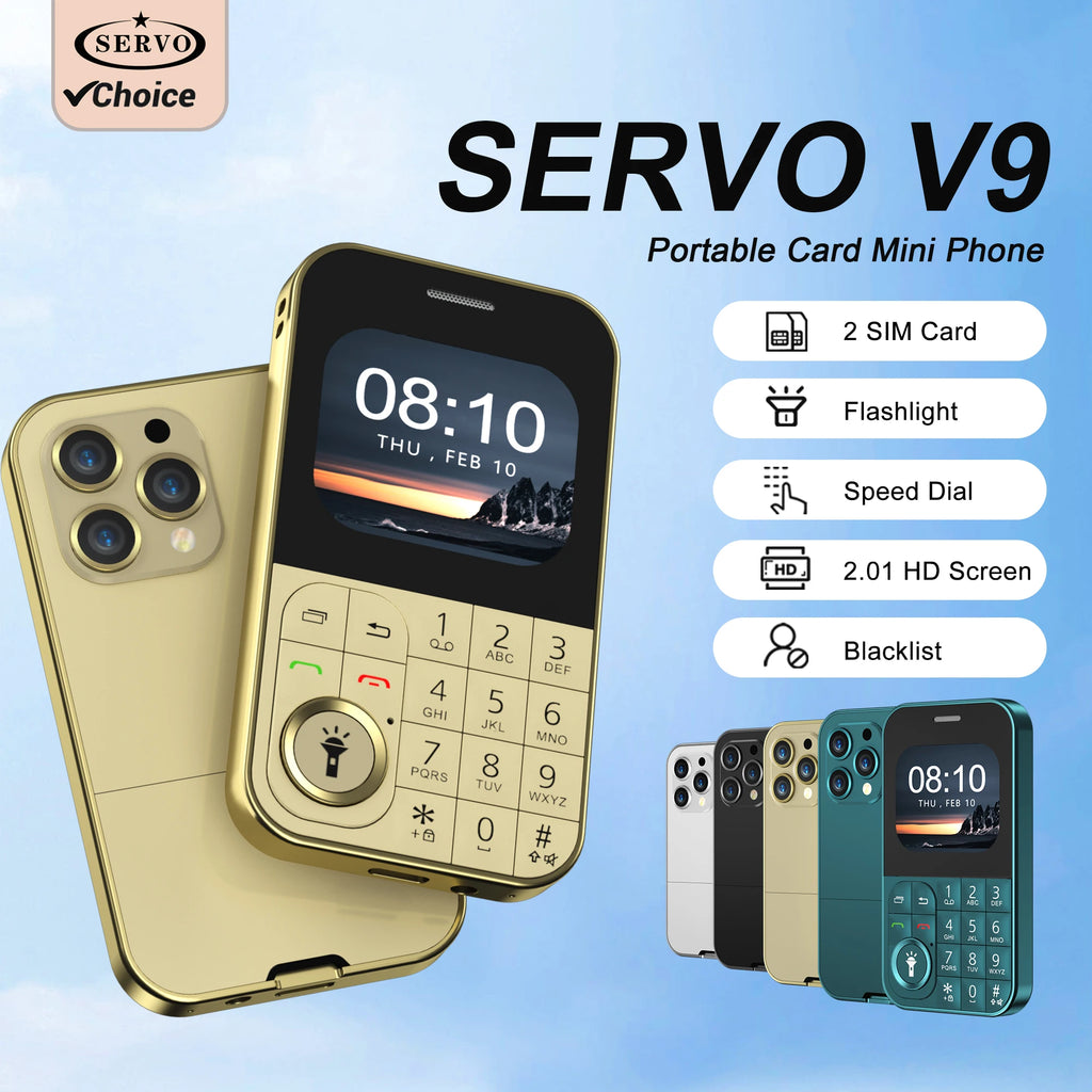 SERVO V9 Mini 2G Dual-SIM Feature Phone, 2.01-Inch