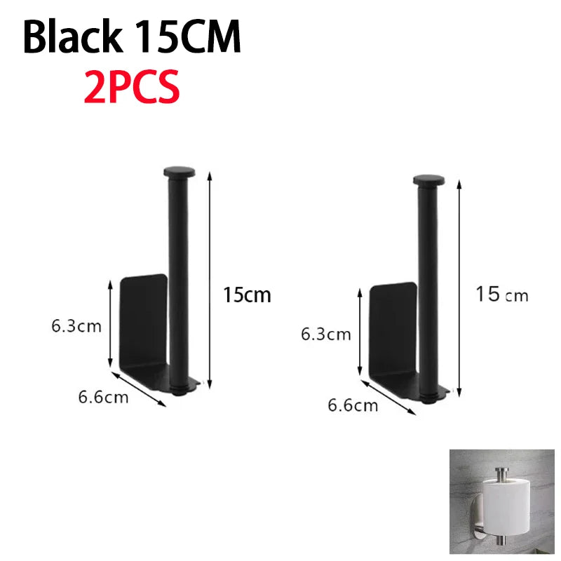 Kitchen Towel Holder & Storage Rack, Black or Silver