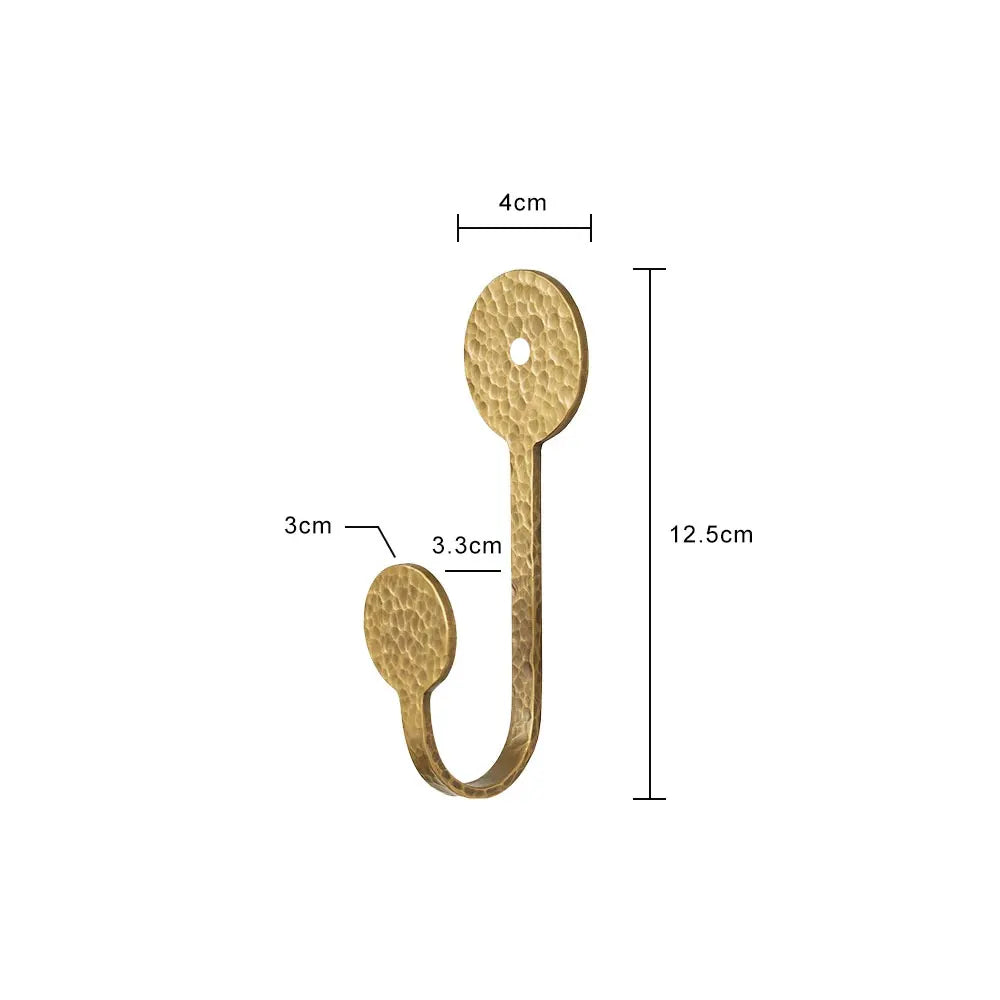 Antique Wall Mounted Clothes Hangers Solid Brass Coat Hats Bags Hooks Retro Towel Racks with Screws Bathroom Accessories1 pc
