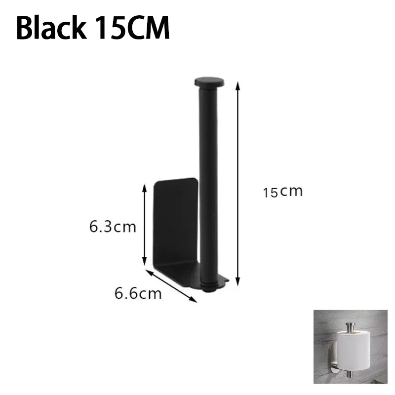 Kitchen Towel Holder & Storage Rack, Black or Silver