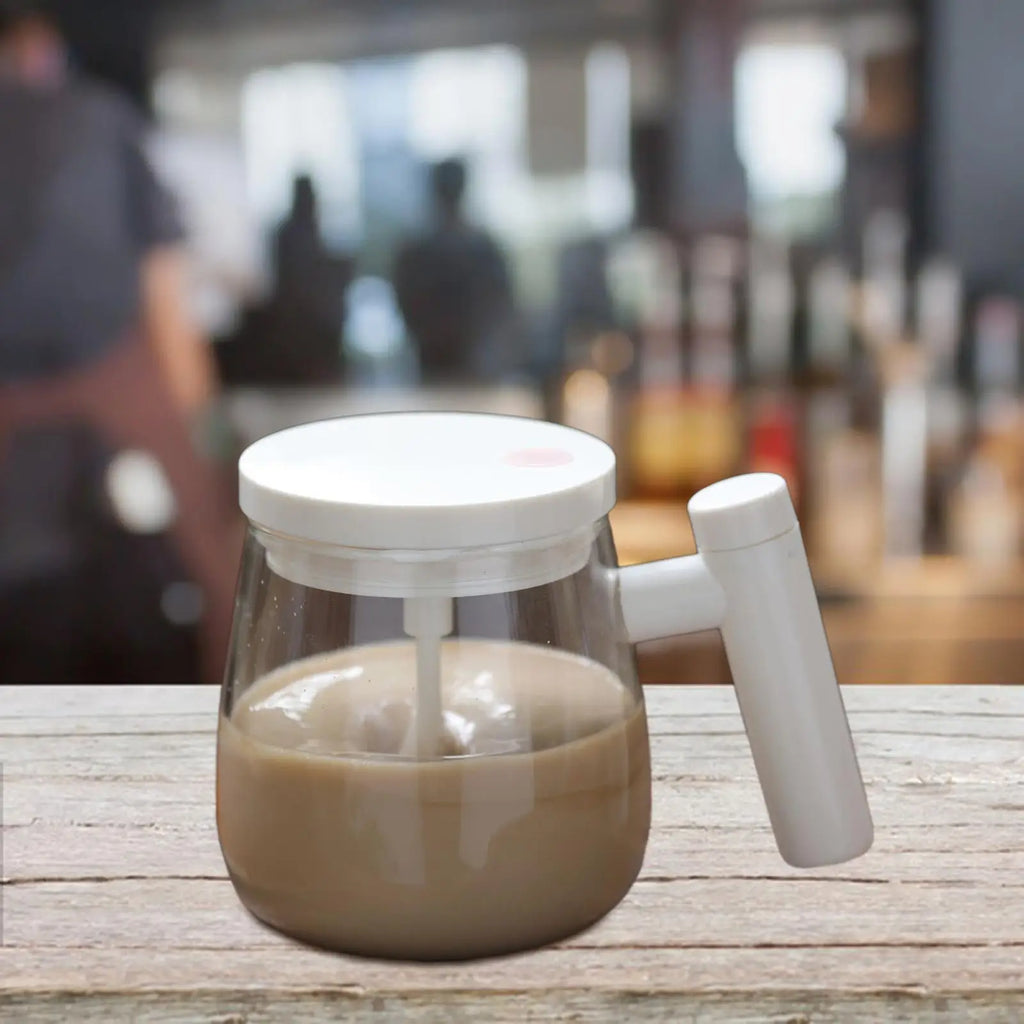 400 ml Self-Stirring Glass Mug for Coffee and Hot Drinks