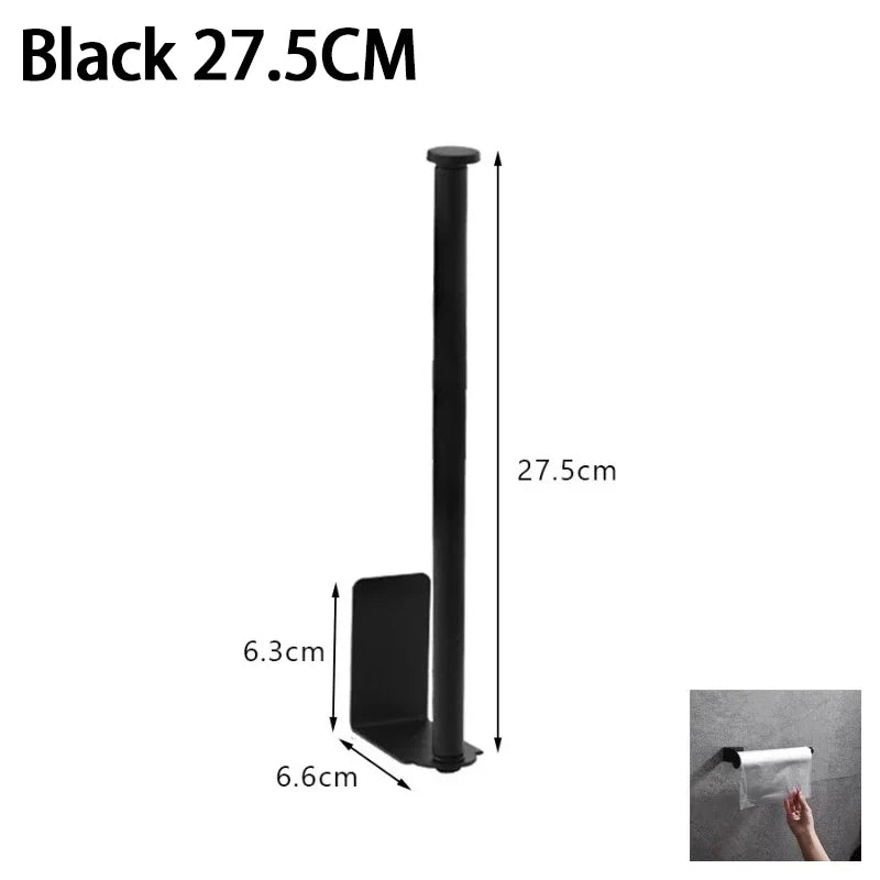 Kitchen Towel Holder & Storage Rack, Black or Silver