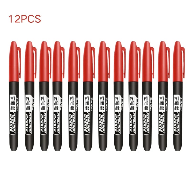Permanent Marker Set – 6 Pack, Dual Tip Fine & Broad, Waterproof Ink, Assorted Colours