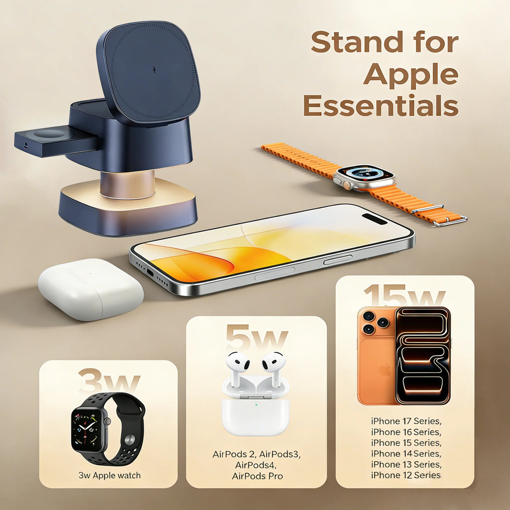 TIMESS Mushroom 3-in-1 Wireless Charger with Night Light