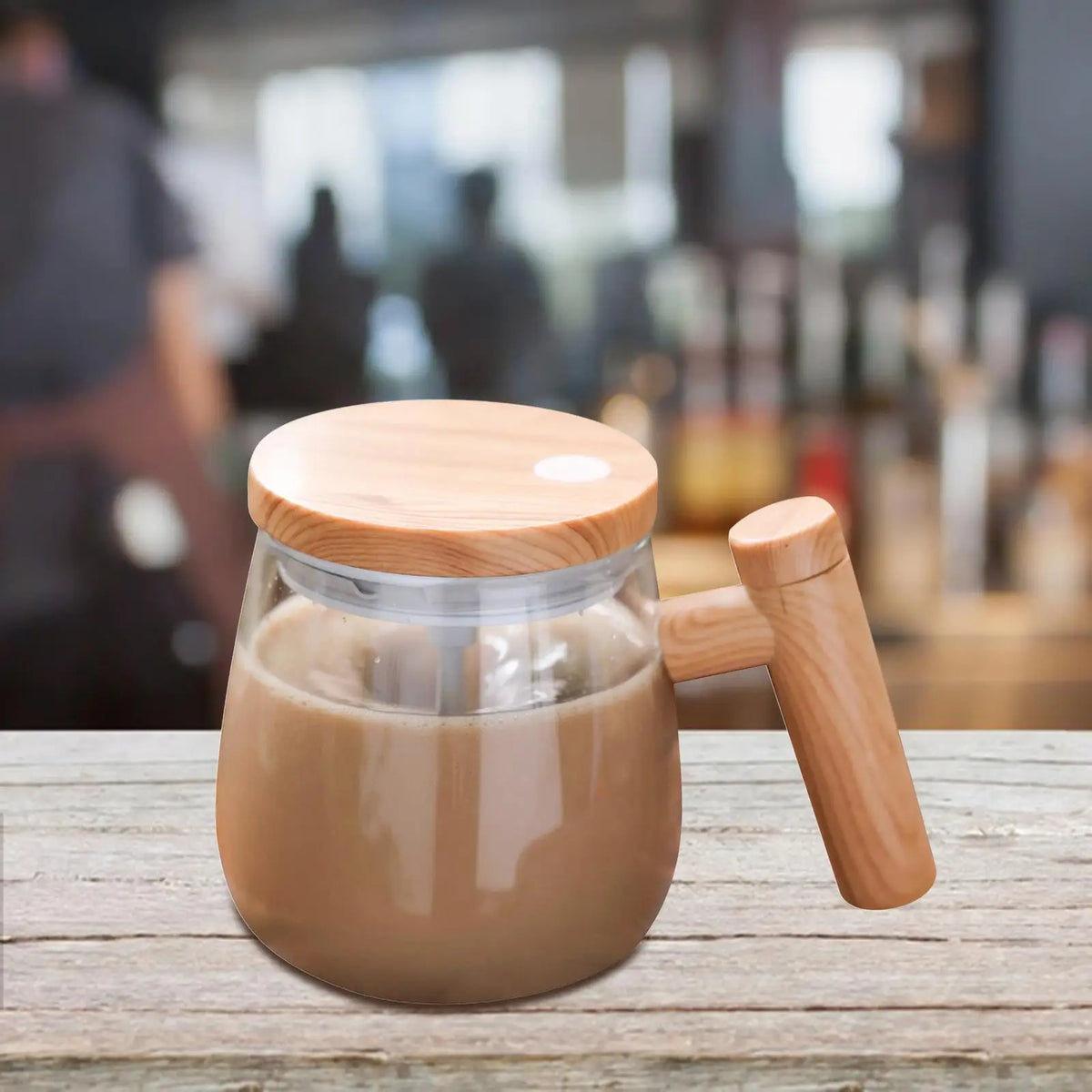 400 ml Self-Stirring Glass Mug for Coffee and Hot Drinks
