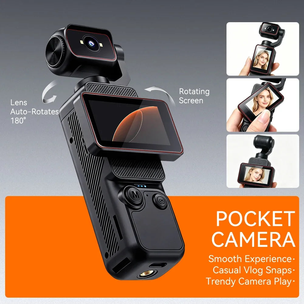 Mini 1080p Wi-Fi Action Camera with 180° Rotating Lens