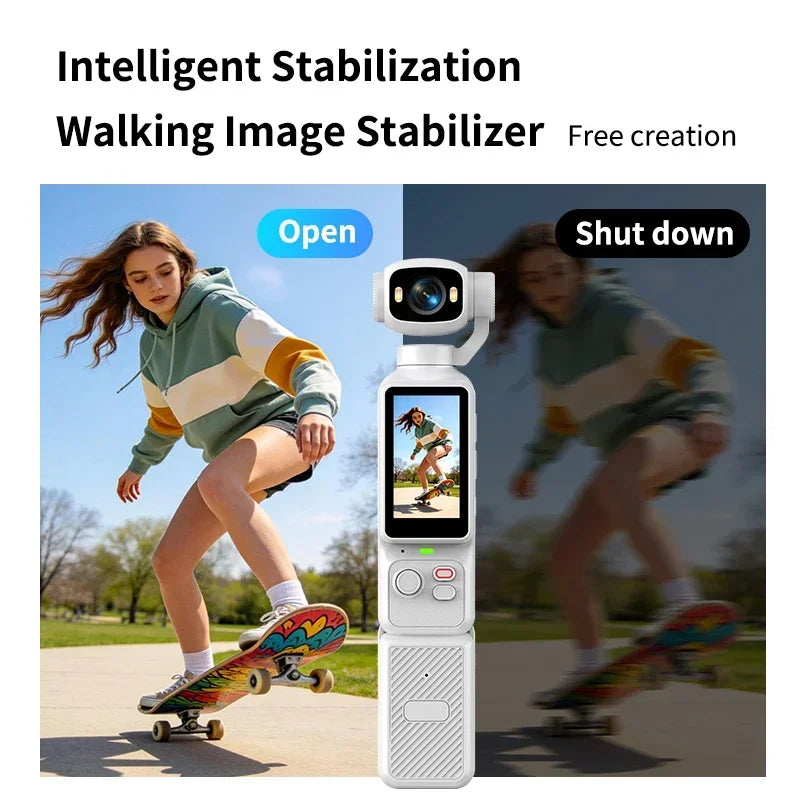 4K Handheld Gimbal Camera with 180° Flip Screen