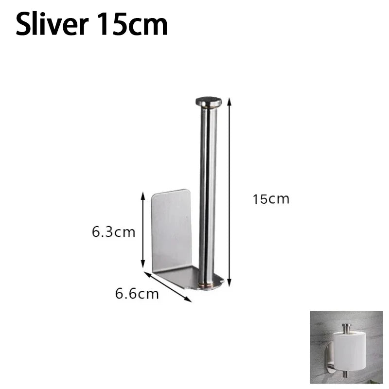 Kitchen Towel Holder & Storage Rack, Black or Silver