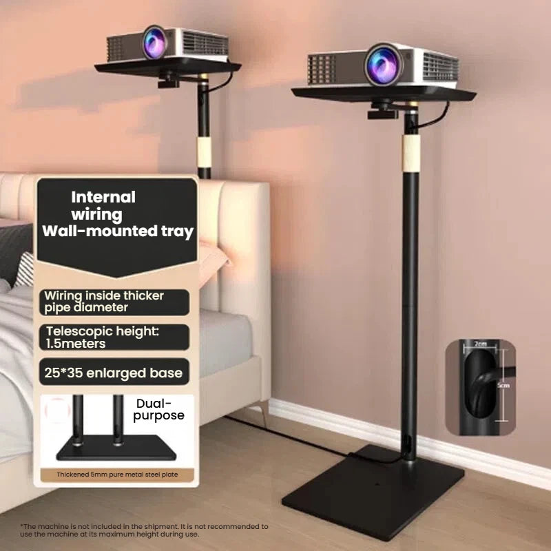 Portable Projector Floor Stand Adjustable Height Projector Tray Mount Stable Base Projector Support Bracket for Home Cinema
