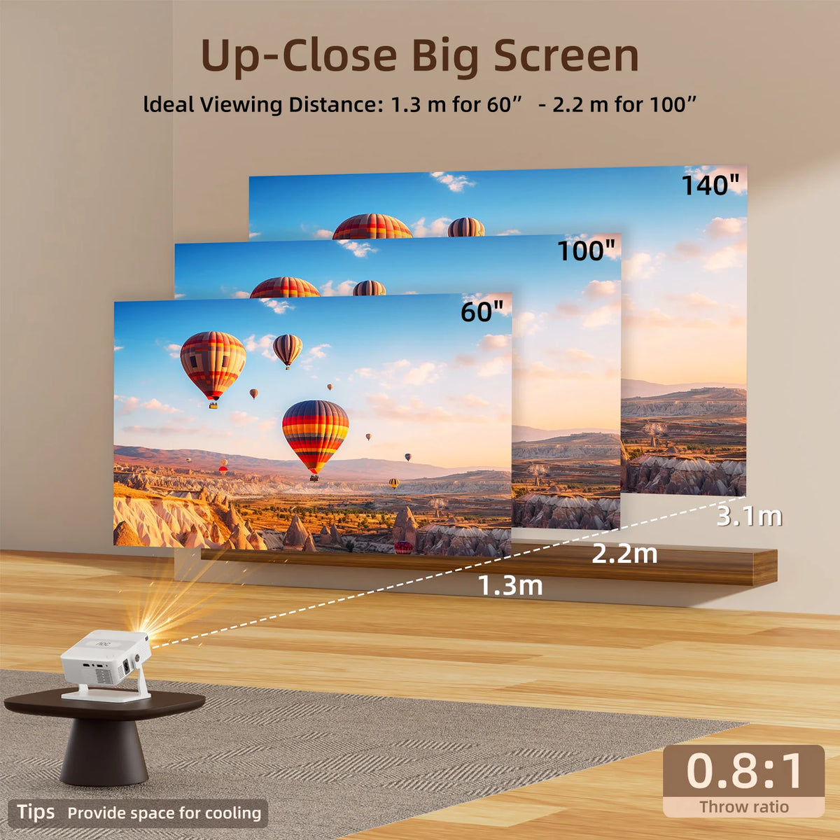 AOC HA109-PRO Portable Projector Native 720P 200 ANSI Wi-Fi 6 BT5.0 360° Stand Auto Keystone 4K Decode Mini Beamer Home Cinema