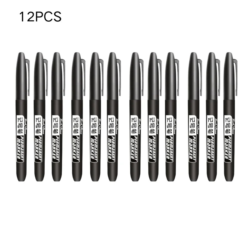 Permanent Marker Set – 6 Pack, Dual Tip Fine & Broad, Waterproof Ink, Assorted Colours