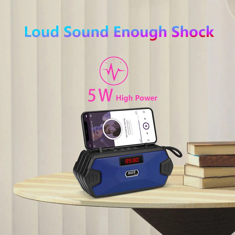 Portable Bluetooth Speaker with FM Radio & AUX Input