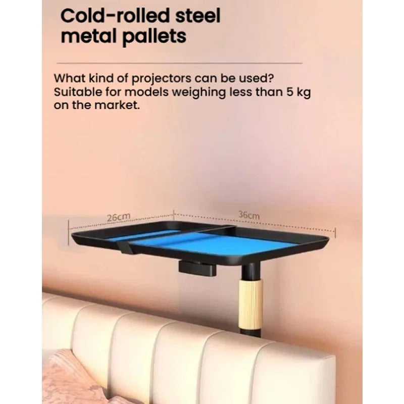 Portable Projector Floor Stand Adjustable Height Projector Tray Mount Stable Base Projector Support Bracket for Home Cinema