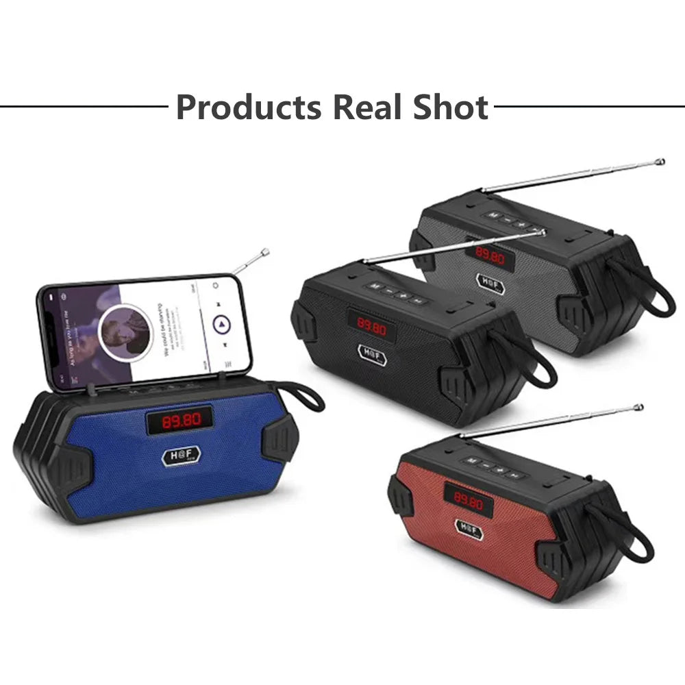 Portable Bluetooth Speaker with FM Radio & AUX Input